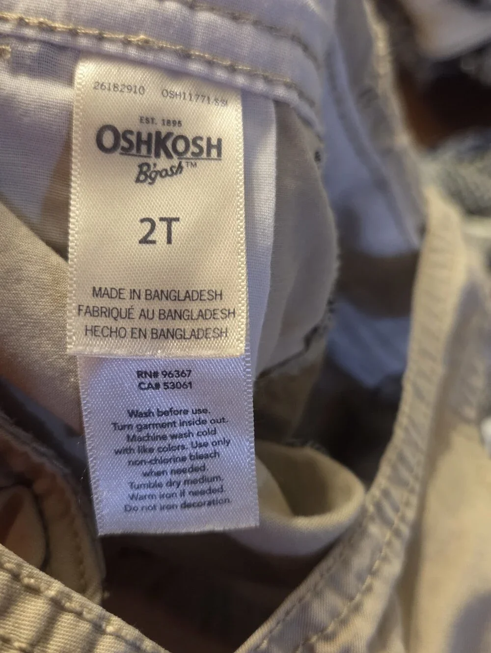 OshKosh B'gosh Toddler Boys Size 2T Beige Anchor Print Overalls Shortalls